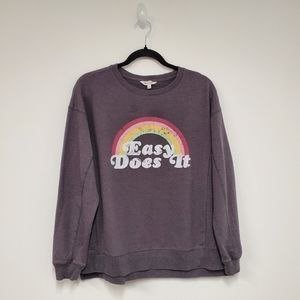 Wildfox Easy Does It Rainbow Sweatshirt Soze M Gray - Flaw